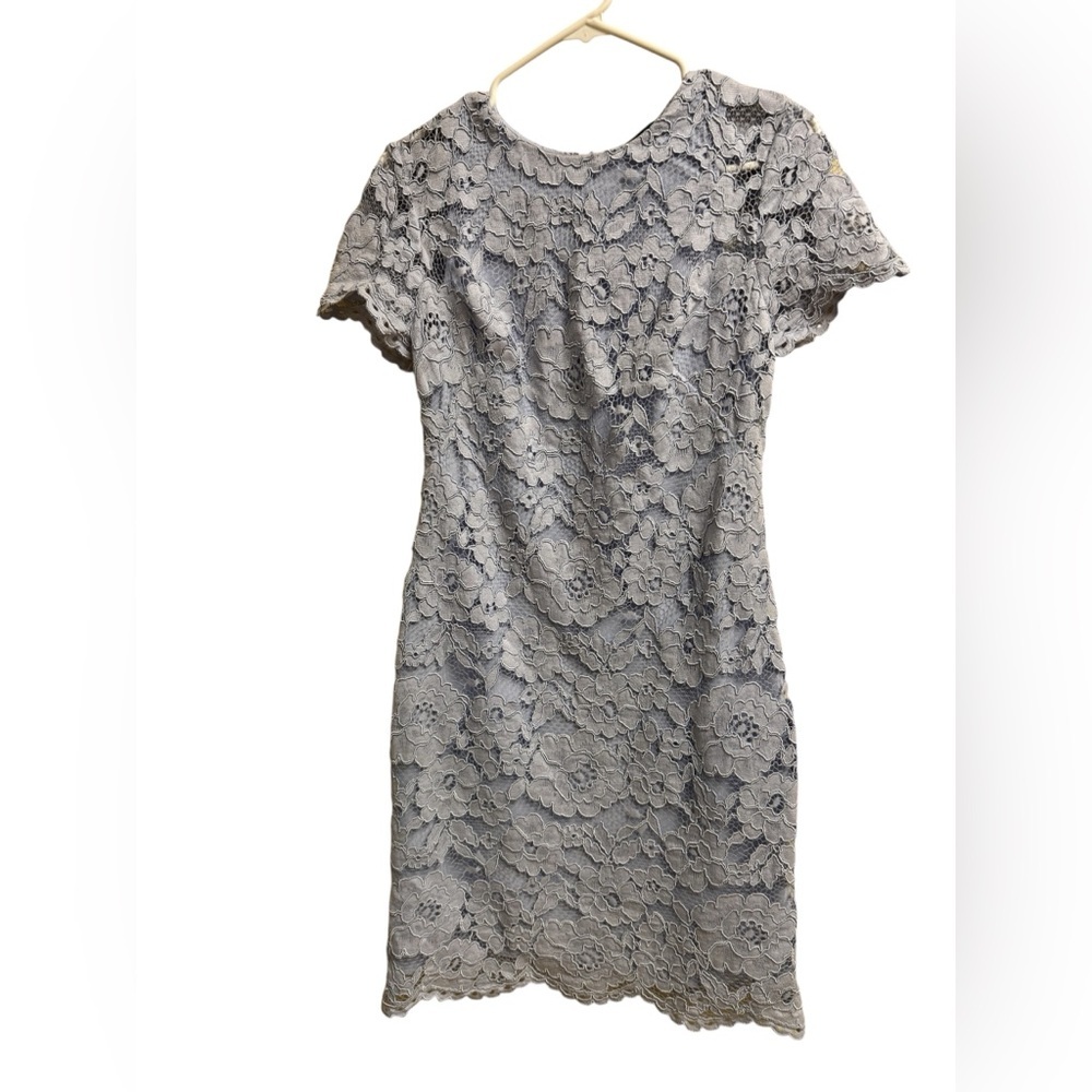 Lauren Ralph Lauren Light Blue Floral Lace Sheath Dress Size 6